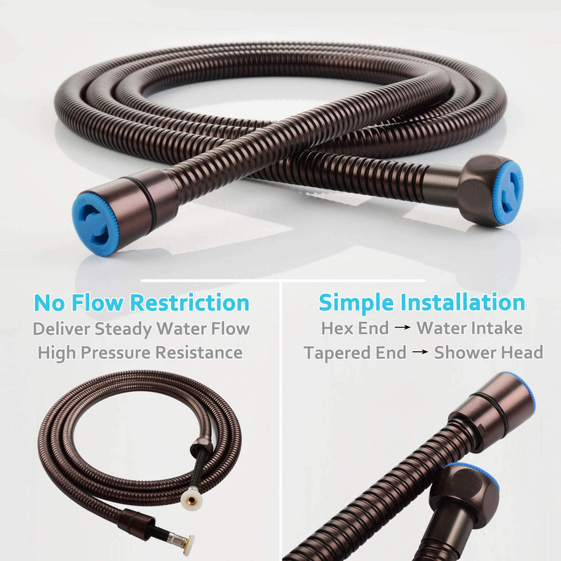 Extra Long Shower Hose 79 Inches, Angle Simple Flexible and No Tangles, Metal Handheld Shower Head Hose, Replacement Bidet Sprayer Hose, Oil Rubbed Bronze 79 Inch Oil-Rubbed Bronze - NewNest Australia