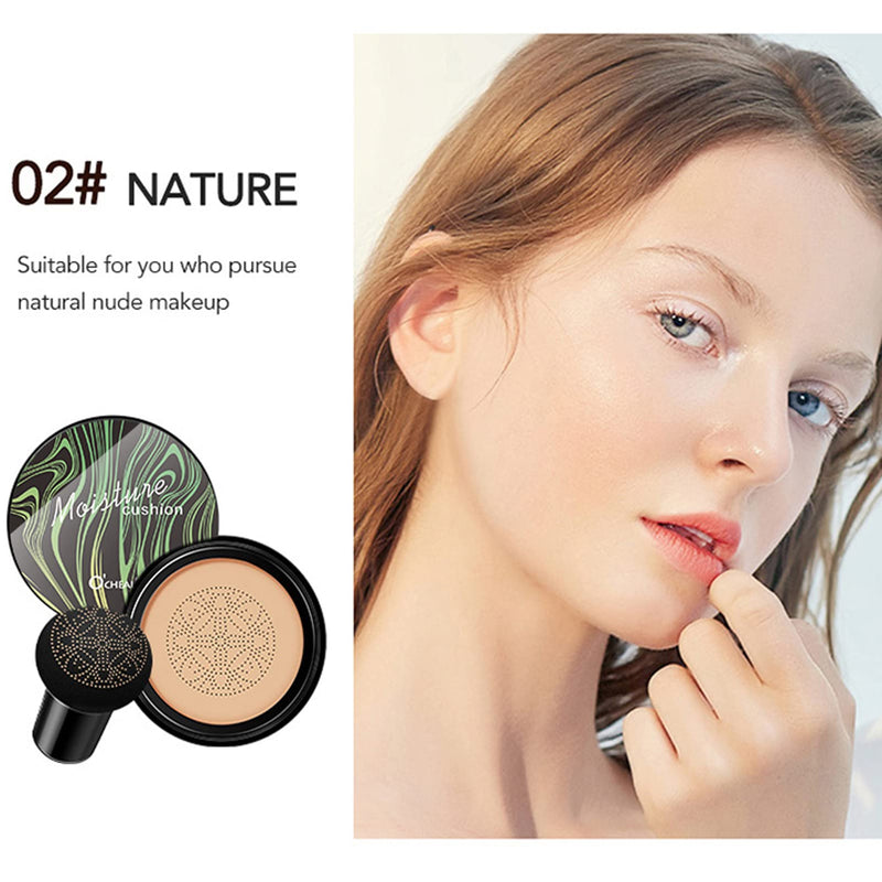 Mushroom Head Air Cushion Foundation BB Cream, Liquid Foundation CC Cream, Concealer Lasting Nude Makeup Brightening Pigment CC Liquid Foundation, Oil Control Moisturizing - NewNest Australia