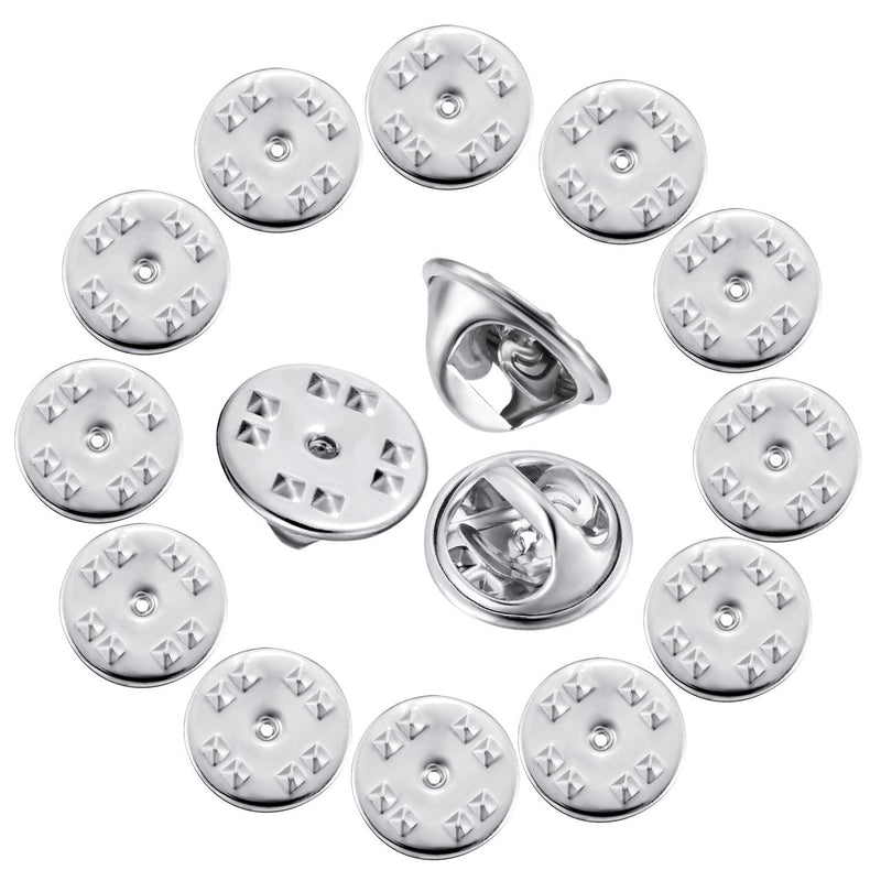 Brass Clutch Badge Insignia Clutches Pin Backs Replacement (Silver, 50 Pieces) - NewNest Australia