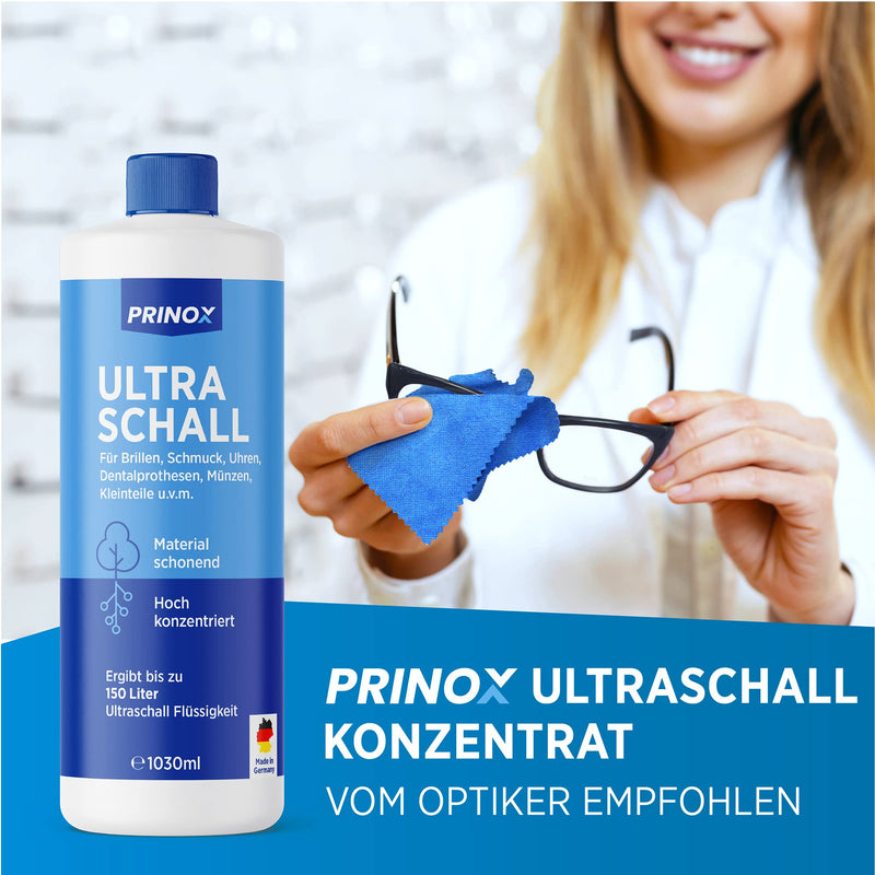 Prinox Ultrasonic Cleaner Concentrate 1030Ml - Extremely Economical - For Glasses, Jewelry, Teeth And Small Parts - For Ultrasound Devices, Ultrasonic Bath 1.03 L (Pack Of 1) - NewNest Australia