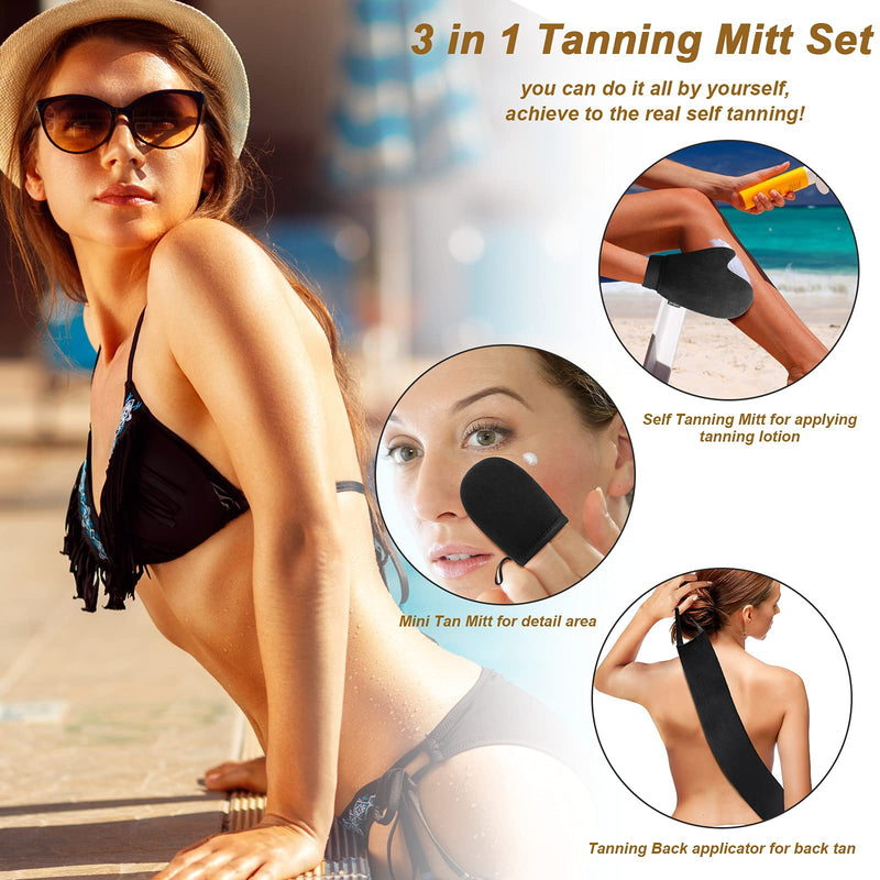 Celecily Fake Tan Mitt Applicator- Self Tanning Mitt for Self Tan Mitt ,Fake Tan Glove, Self Tanning Glove for back , PATENTED Fake Tan Mit Applicator,NO Slide Off Velvet Tanning Mitts Self Tanner 3 Set - NewNest Australia