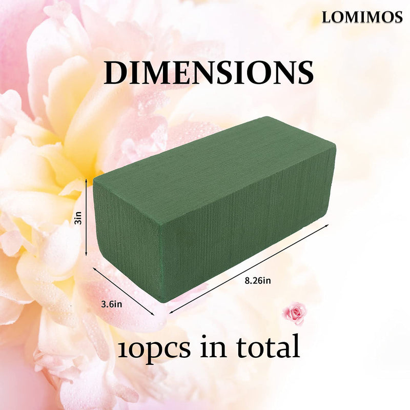 LOMIMOS Floral Foam Bricks,Florist Styrofoam Blocks Supplies for Flower Arrangement DIY Craft,Pack of 10 10pcs Wet - NewNest Australia