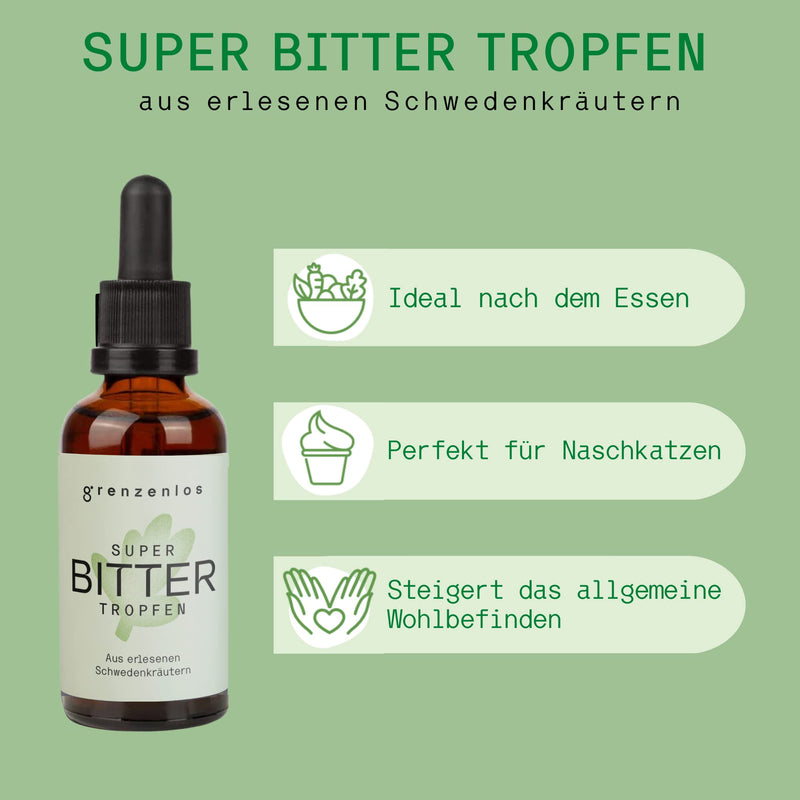 Limitless Super Bitter Drops 50 Ml With Practical Pipette Closure - Bitter Substances Drops From 21 Exquisite Herbs, Bitter Herbs According To Hildegard Von Bingen & Maria Treben, Made In Germany - NewNest Australia
