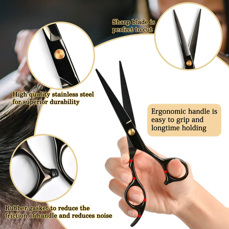 EKKONG hair scissors, hairdressing scissors, 6 inches, hair cutting scissors for stainless women and men, precise cut, beard scissors (flat cut scissors), flat cut scissors - NewNest Australia
