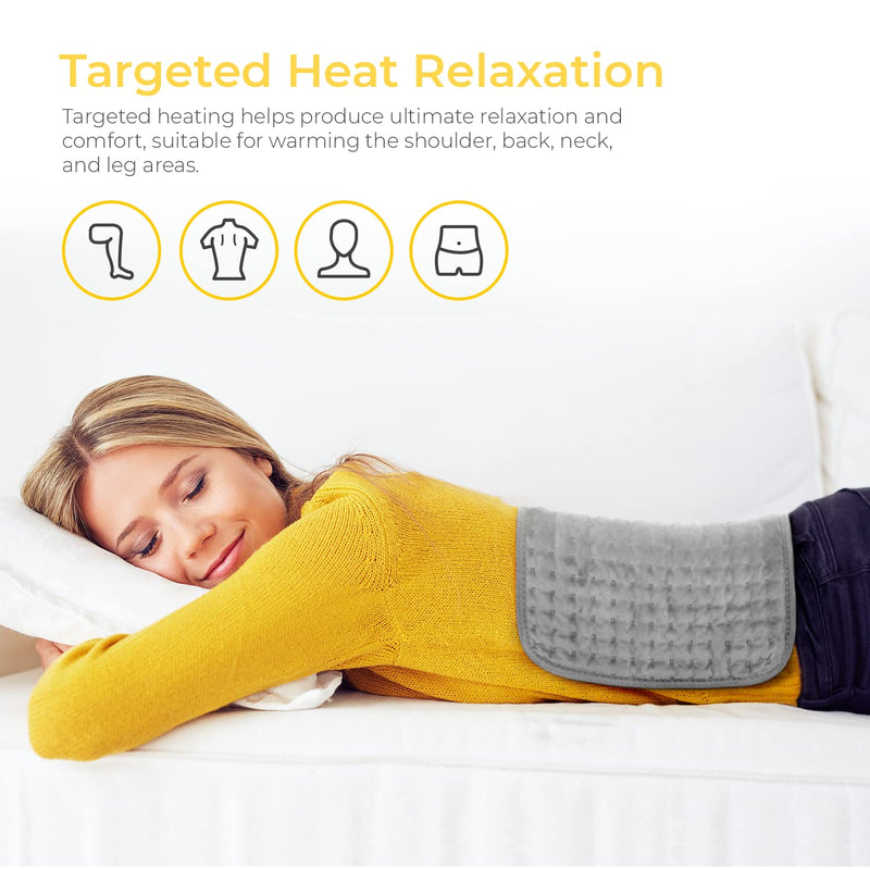 Heat Pad by Cosi Home® - Luxury Electric Heating Pad - Extra-Large, Machine Washable, Digital Remote and 6 Heat Settings to Warm and Relax (Grey) - Heated Pad - NewNest Australia