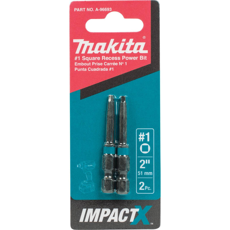 Makita A-96693 Impactx 1 Square Recess 2″ Power Bit, 2 Pack 2-Pack PH1 - NewNest Australia