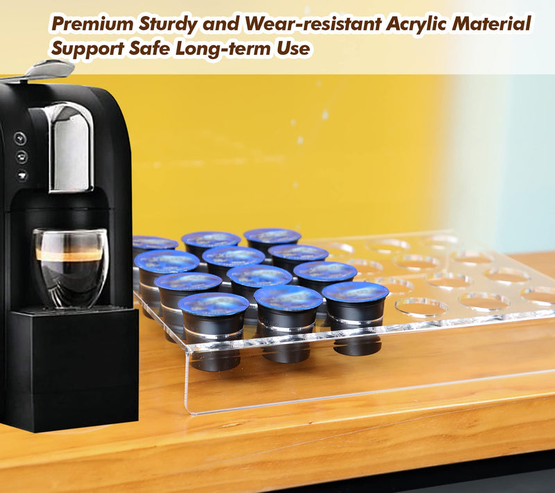 Kamehame K Cup Holder Coffee Pod Holder Flat Countertop K Cup Drawer Organizer for 24 Coffee Pods Compatible with K-cups Clear Acrylic Coffee Capsules Storage Tray for Home Kitchen Office KA21030 - NewNest Australia
