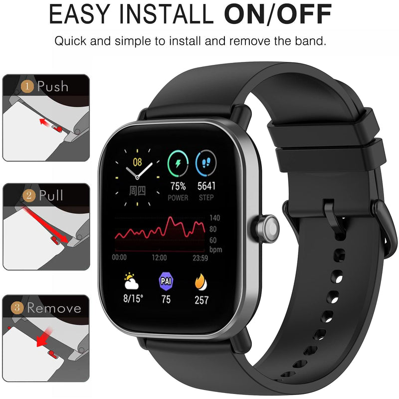QGHXO Band Replacement for Amazfit Bip, Soft Silicone Band Replacement for Amazfit Bip/Bip Lite/Bip S/Bip U/GTS/GTS 2/ GTS 2e/ GTS 2 Mini/GTR 42mm Smartwatch (No Tracker, Replacement Bands Only) 12pcs Bands One size - NewNest Australia