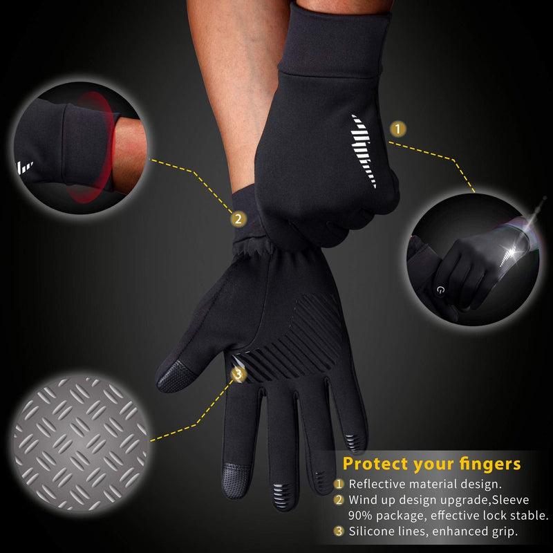 SIMARI Winter Gloves Men Women Touch Screen Glove Cold Weather Warm Gloves Freezer Work Gloves Suit for Running Driving Cycling Working Hiking 102 Black Large - NewNest Australia