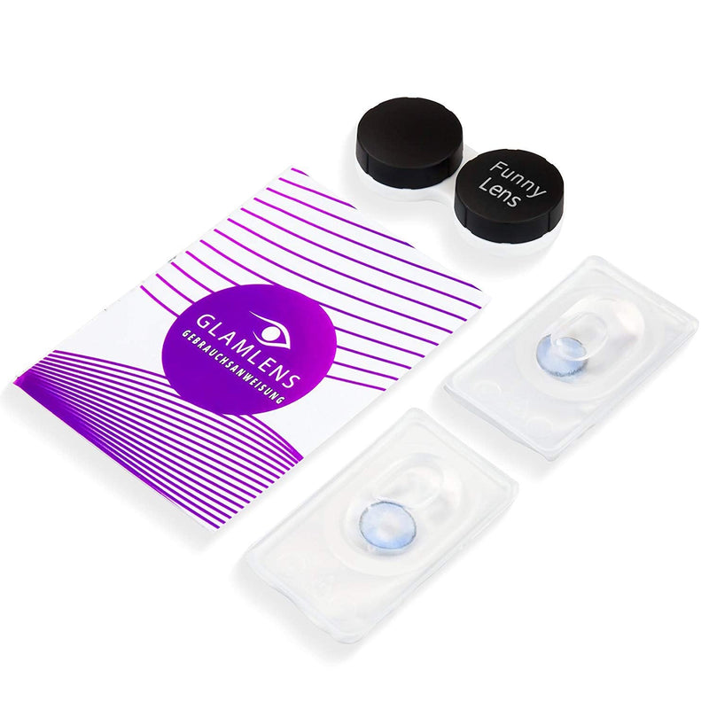 Very opaque and natural blue contact lenses SILICONE COMFORT NEW in color “Mirel Blue” + container from GLAMLENS - 1 pair (2 pieces) - DIA 14.00 - without strength 0.00 diopters 0.0 diopters 8.6 millimeters 14.00 millimeters 2.0 - NewNest Australia