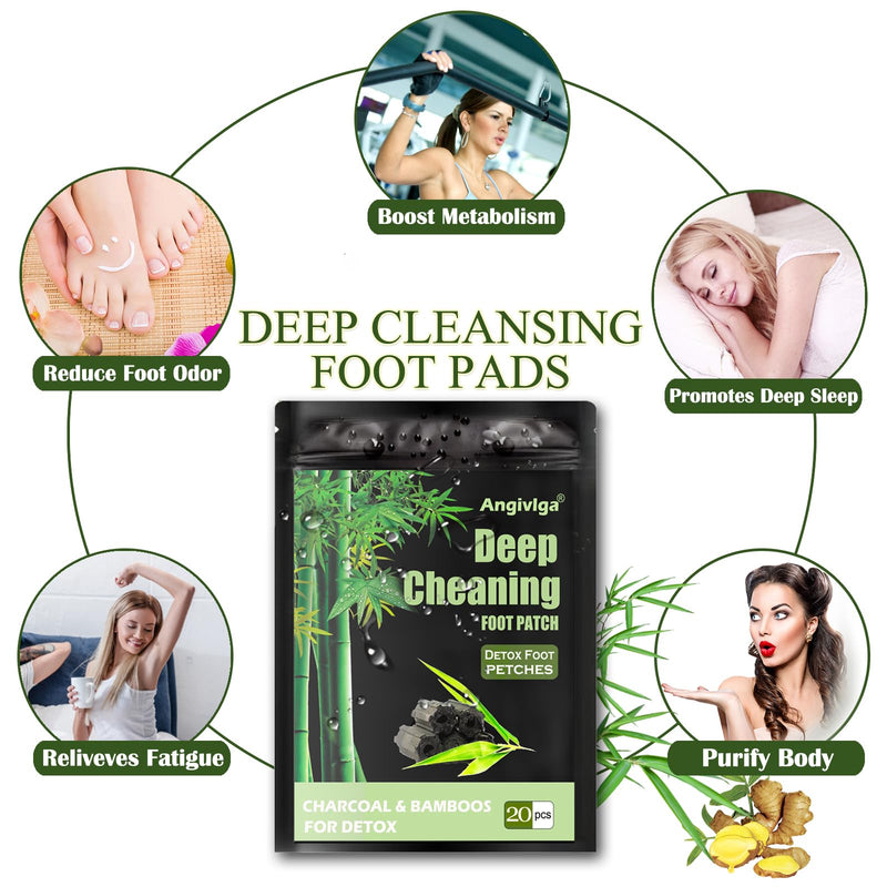 Detox Foot Patches, 20 Pcs Deep Cleansing Detox Foot Pads to Remove Deep Cleansing Toxins with Bamboos and Ginger Powder for Stress Relief, Deep Sleep&Enhance Blood Circulation for Sleep Aid - NewNest Australia