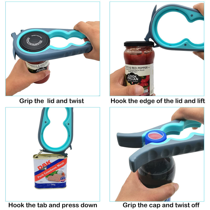 Latest Jar Opener Bottle Opener for Weak Hands,Seniors with Arthritis,Low Strength and Children, Multi Opener Set with Jar Gripper Pad and Corkscrew Opener - NewNest Australia