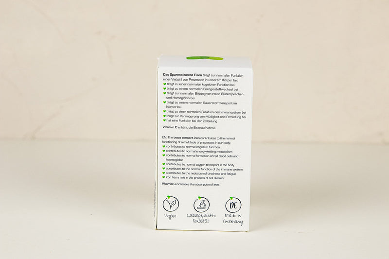 Vegetable iron from curry leaf with 40 mg of natural vitamin C from acerola | in the glass | Iron with 100% NRV | Vegan | Only 1 capsule daily | 2 month supply - NewNest Australia