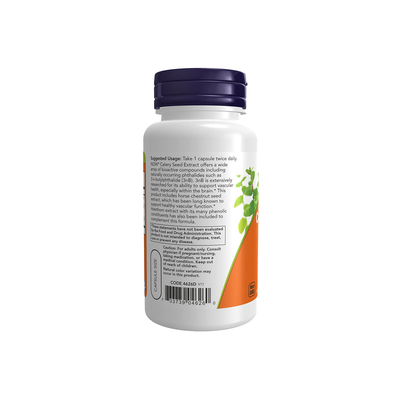 NOW Supplements, Celery Seed Extract, plus Horse Chestnut and Hawthorn Extracts, 60 Veg Capsules - NewNest Australia