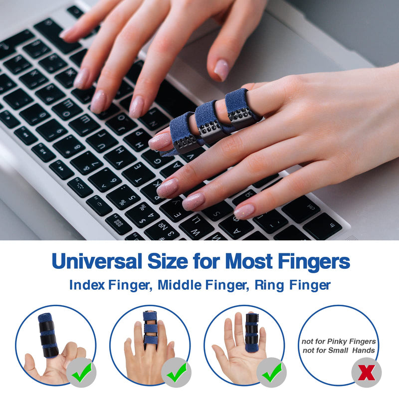 Echify Finger Splint - 2pcs Upgraded Finger Support Trigger Finger Brace with 3 Adjustable Fixing Belt Mallet Finger Splints for Straighten Broken Bent Finger & Arthritis Pain Relieve - NewNest Australia