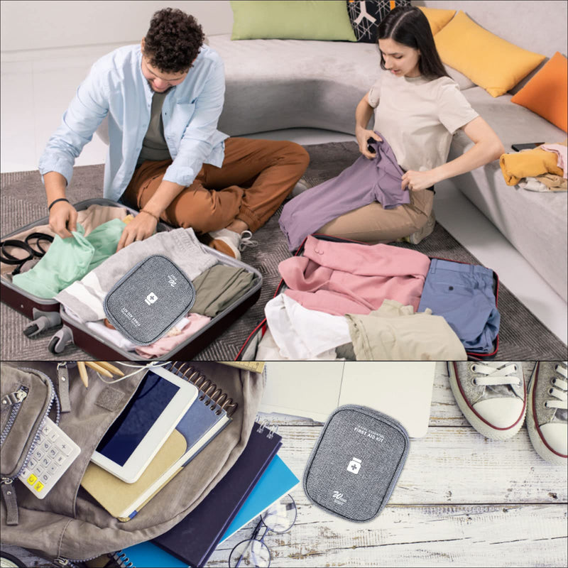 Pack Of 2 First Aid Bag, First Aid Kit, Empty Waterproof Large Capacity Medical Emergency Bag, Medicine Bag, Small Travel Pharmacy Bag, Travel Pharmacy Bag (Grey) - NewNest Australia