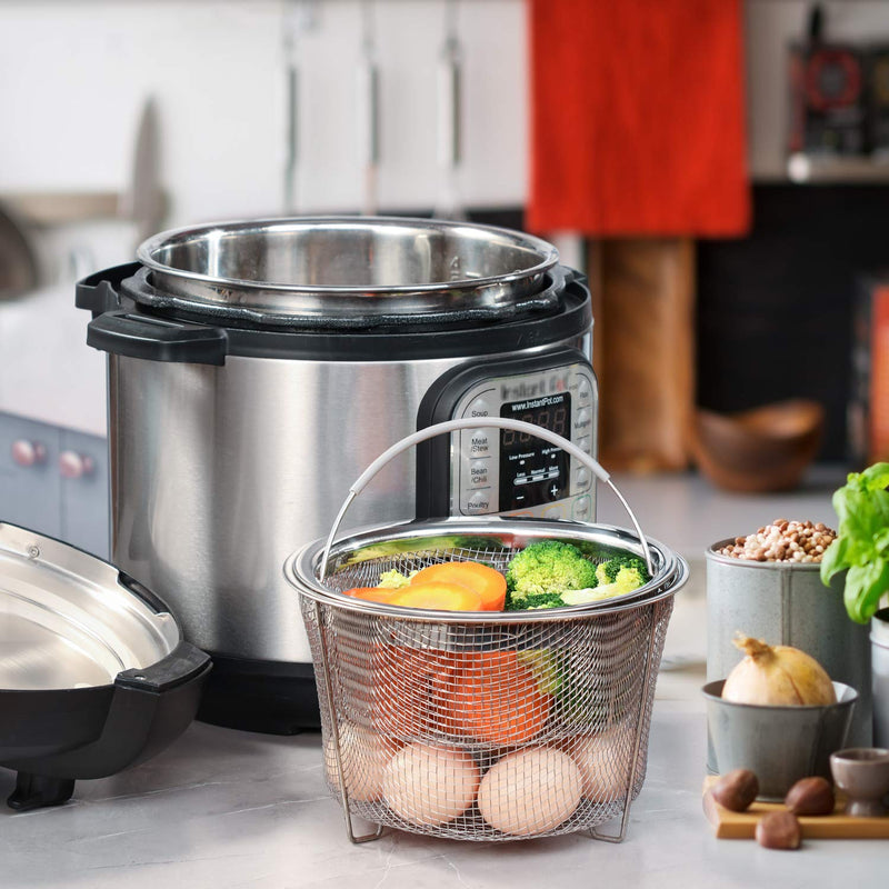 Aozita Steamer Basket for Instant Pot Accessories 6 qt or 8 quart - 2 Tier Stackable 18/8 Stainless Steel Mesh Strainer Basket - Silicone Handle - Vegetable Steamer Insert, Egg Basket, Pasta Strainer - NewNest Australia