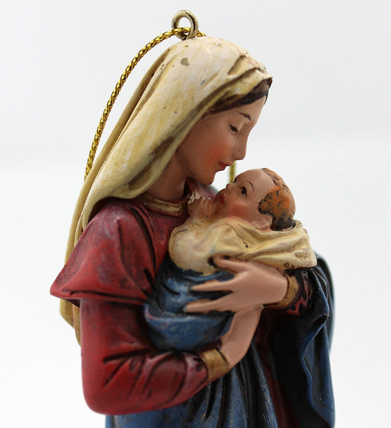 NewNest Australia - 5-inch Mother's Kiss Mary Statue Ornament Figure with Infant Baby Jesus (PC289) 