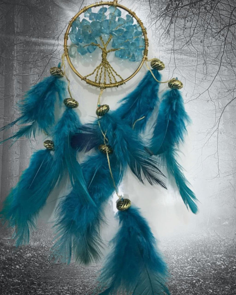 NewNest Australia - Rooh Dream Catcher~Healing Tree~Handmade Hangings for Positivity (Used as Home DÃcor Accents, Wall Hangings, Garden, Car, Outdoor, Bedroom, Key Chain, Meditation Room, Yoga Temple, Windchime) (Green) 