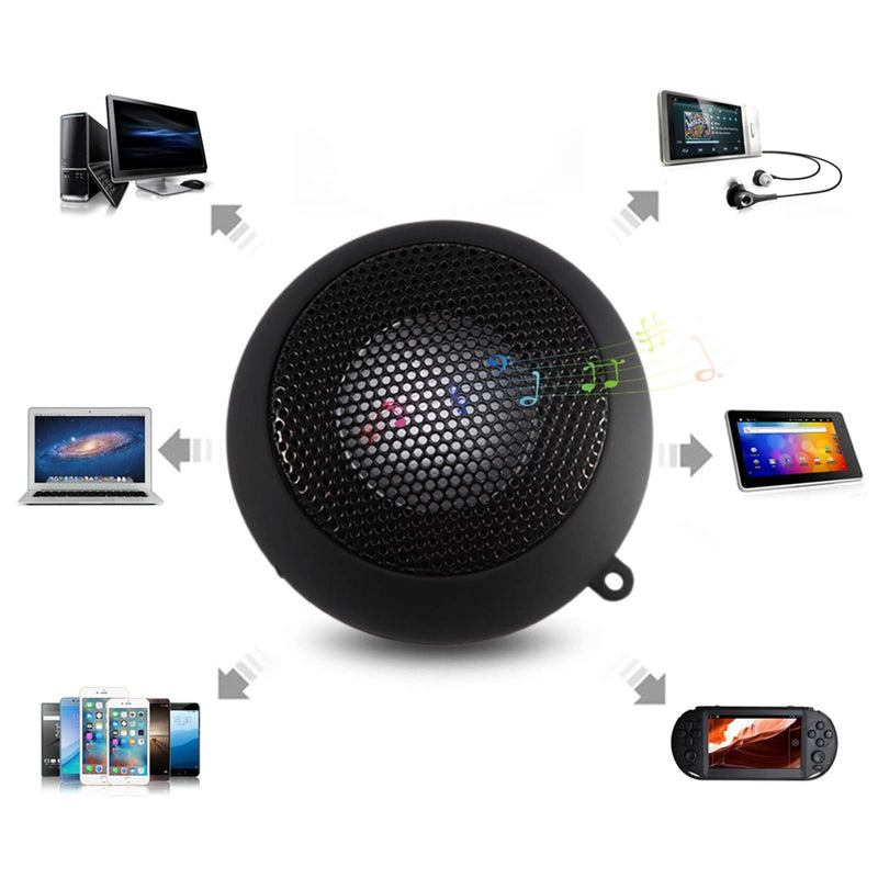 Mini Speakers with Jack Plug, Portable Mini Travel 3.5mm Loud Phone Speaker Built-in Battery for Mobile Phone MP3 PC, Rechargeable Plug in Speakers for Phone(black) black - NewNest Australia