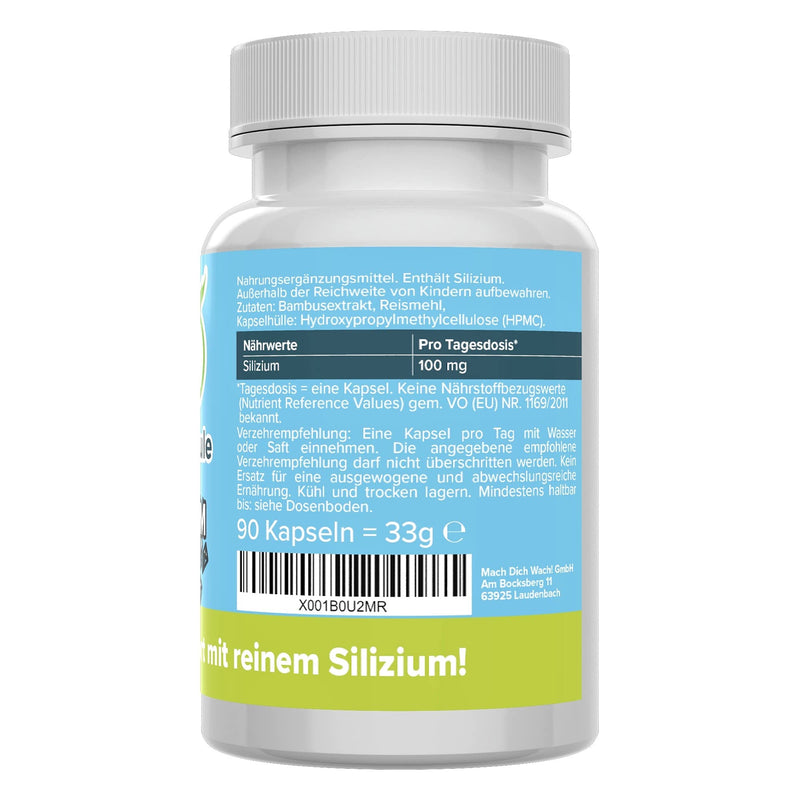 Silicon capsules - high dosage - 100mg silicon from bamboo extract - quality from Germany - laboratory tested - vegan - natural - without additives - silica capsules instead of tablets - Vitamineule® - NewNest Australia