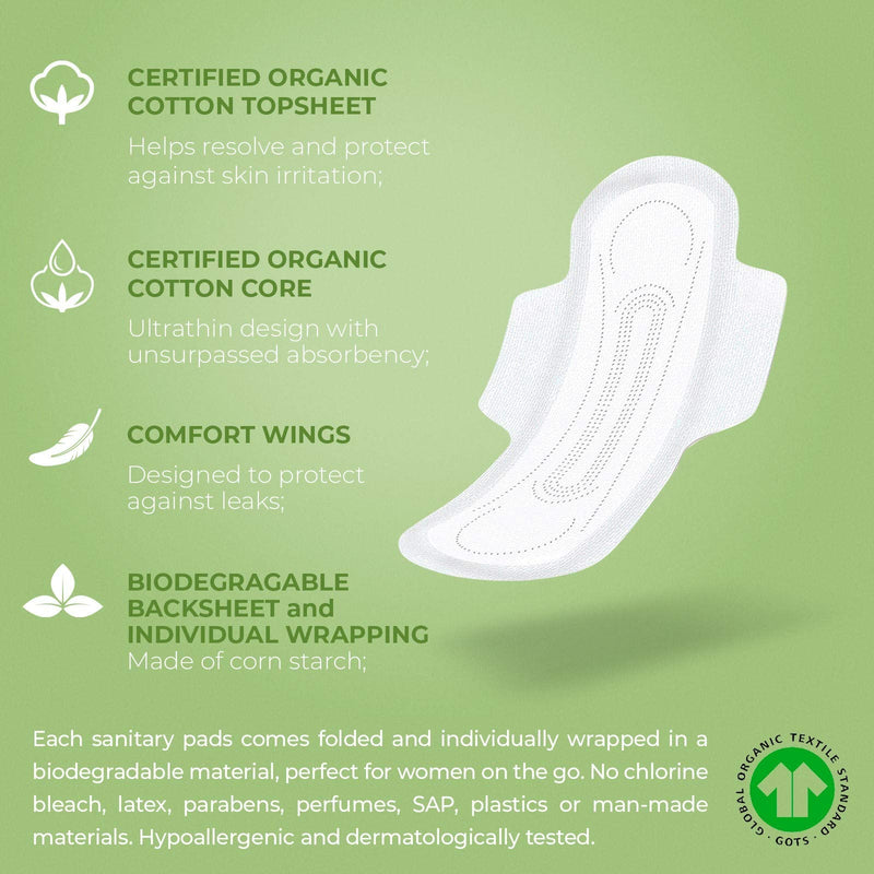 Organyc - 100% Certified Organic Cotton Feminine Pads - Heavy Flow, 10 Count (Pack of 1) (B003ART1JG) 10 Count (Pack of 1) - NewNest Australia