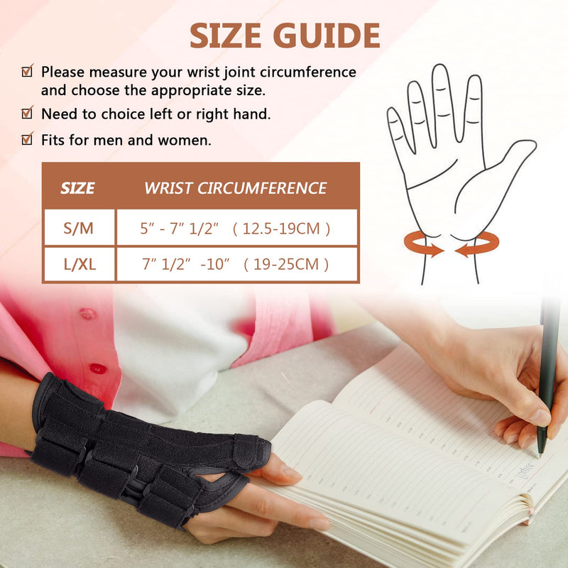 Scurnhau Wrist Thumb Spica Support Brace, Carpal Tunnel Splint, Night Sleep Stabilizer for De Quervain's Tenosynovitis, Tendonitis, Arthritis, Trigger Thumb, Sprain, Fits Unisex, S/M Right - NewNest Australia