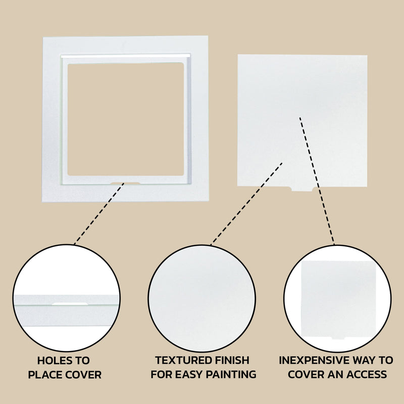 American Built Pro Access Panel, Home Improvement Access Panel for Drywall, Hips, Wall Access Door, White, Textured, 5"x5" ID Plumbing Access Panel, Electrical Access, No Hinges or Springs Access Panel-White - NewNest Australia