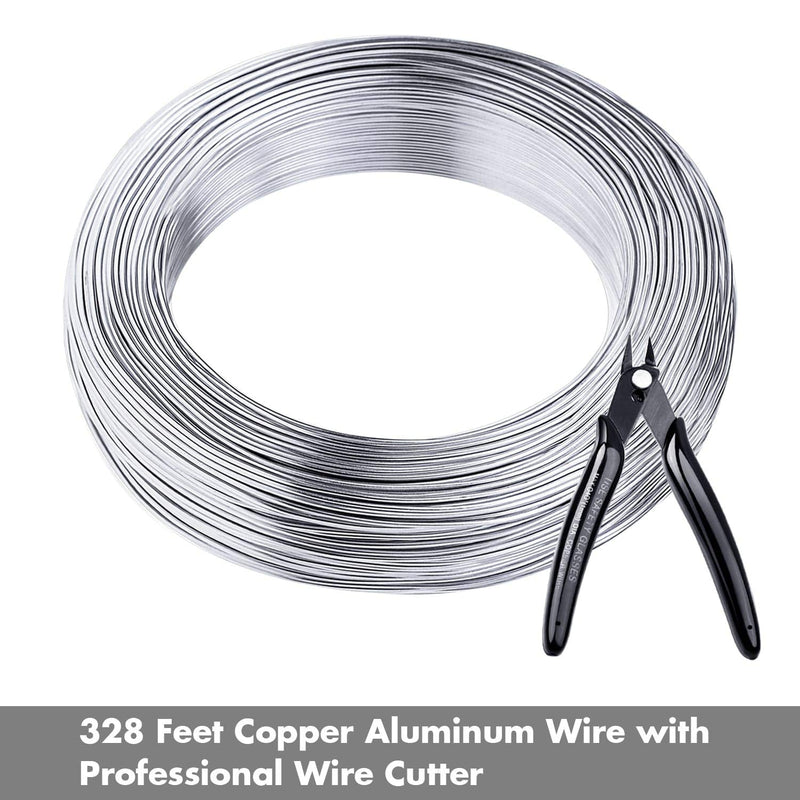 Aluminum Wire, Anezus 18 Gauge 328 FT Metal Wire Bendable Sculpting Aluminum Wire 1mm for Crafts Jewelry Making Beading Floral (Silver) aluminum wire with cutter(18 gauge) - NewNest Australia