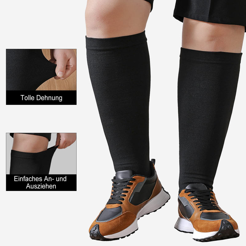 PUTUO Compression Stockings Thick Calves for Men: Thrombosis Stockings Women Plus Size Support Stockings Compression Socks for Flight Medical Running Travel 3 Pairs Black 5XL - NewNest Australia