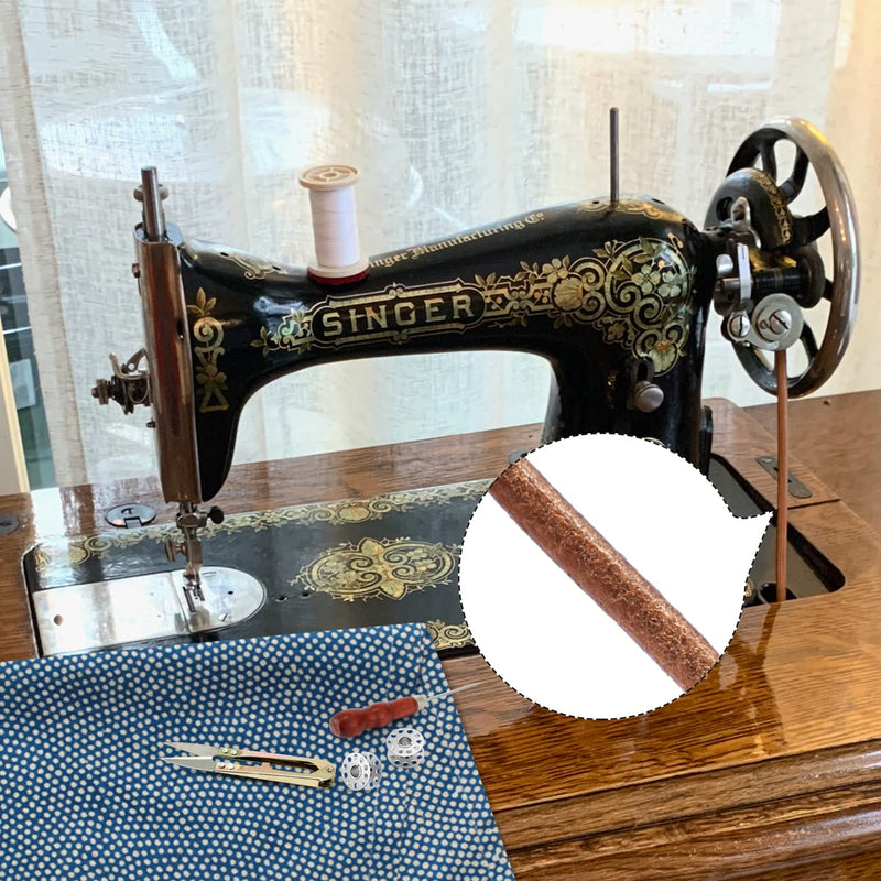 Magicfour Sewing Machine Belt, 71" 3/16" Sewing Machine Leather Belts Sewing Machine Treadle Belts with Hook for Singer/Jones Sewing Machine (2 Pcs with Accessories) 2 Pcs with Accessories - NewNest Australia