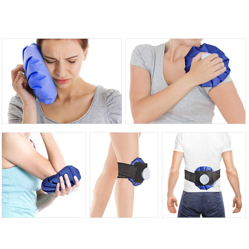 Ice Bag Packs, Ohuhu 3 Pack [11" 9" 6"] Reusable Ice Bags for Injuries with a Adjustable Wrap, Hot & Cold Therapy and Pain Relief for Knee Leg Injury, 4-Pack (6"/9"/11"), No-Leak Waterproof Ice Bag - NewNest Australia