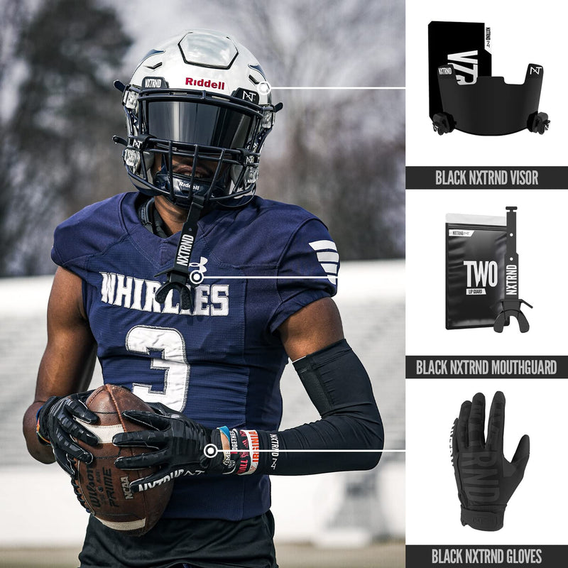 Nxtrnd Two Football Mouth Guard, Mouth Guard Football, Football Mouthpiece, Football Mouth Guard Youth, Compatible with Braces, Connected Strap (Black) Black - NewNest Australia