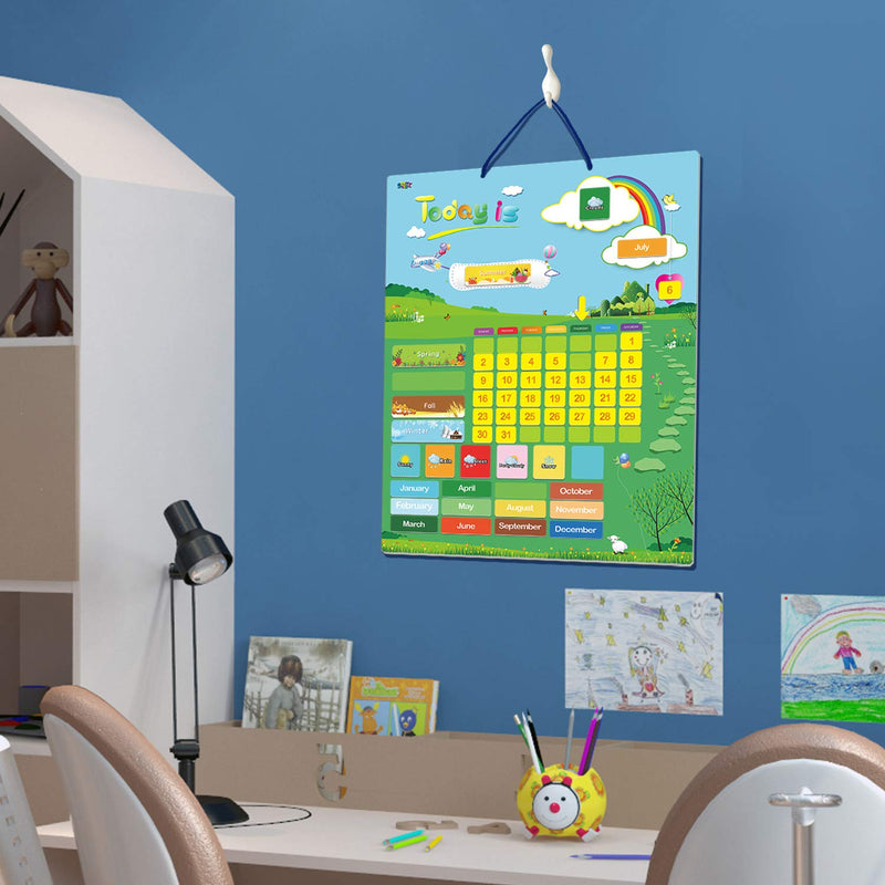 Magnetic Learning Calendar with Weather Station 55 PCS (15” X 12” Wall Mountings Ready) - NewNest Australia