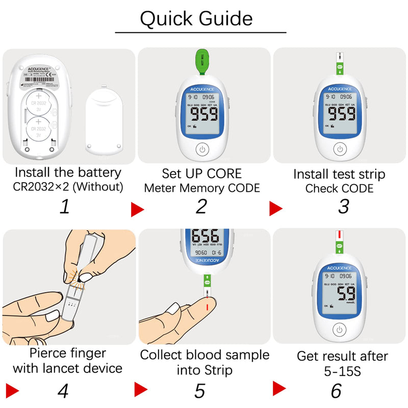 ACCUGENCE Diabetes Testing Kit Blood Sugar Monitor With Multifunctional Blood Glucose Meter 50Pcs Blood Sugar Test Strips Lancets Glucometer 5 Second Get Results Blood Sugar Test Kit - NewNest Australia