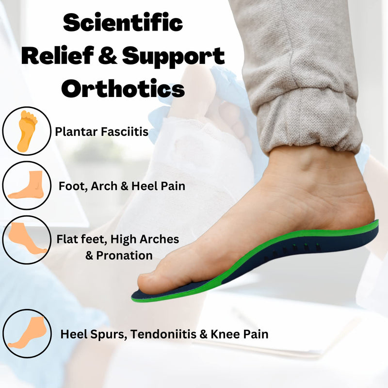 Plantar People Orthotic Insoles Full Length with Arch Supports & Silicone Heel Pads, Metatarsal and Heel Cushion for Plantar Fasciitis Treatment (L) UK 9-10.5 - NewNest Australia