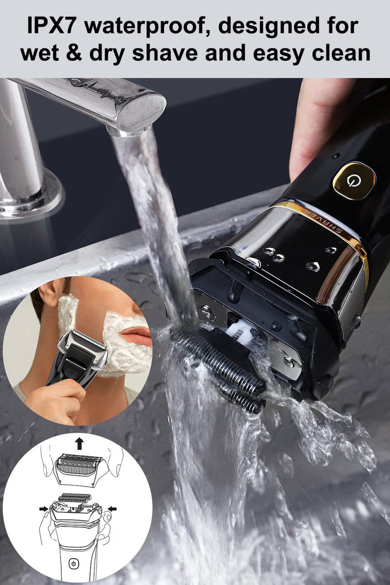 Men'S Electric Razor With 3 Flexible Blades & Travel Case, Electric Shaver With Precision Trimmer, Wet/Dry Shaver, 99 Minutes Running Time, Led Display, Gifts For Men - NewNest Australia