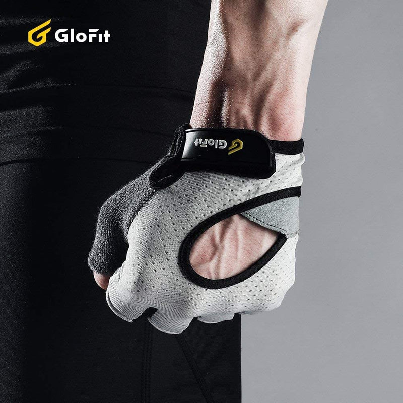 LIFECT Freedom Workout Gloves, Knuckle Weight Lifting Shorty Fingerless Gloves with Curved Open Back, for Powerlifting, Gym, Women and Men Grey Large - NewNest Australia