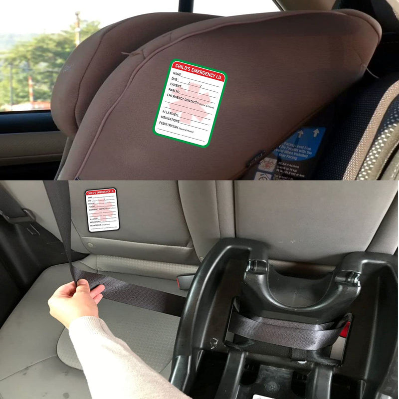 Infant Emergency Contact Sticker - (Pack of 24) 4" x 3" Child Medical Information ICE Stickers for Kids Vehicle Baby Car Seats Windows - NewNest Australia