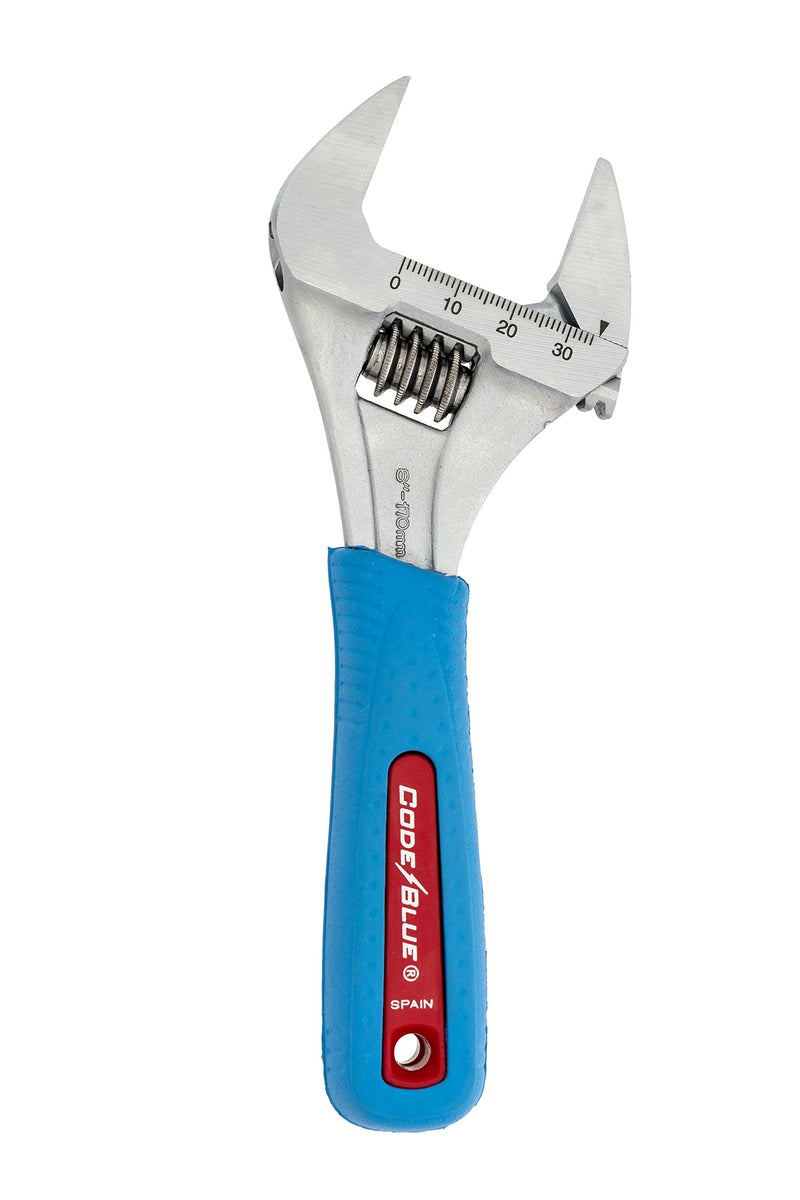 Channellock 6SWCB Slim Jaw 6-Inch WideAzz Adjustable Wrench | 1.34-Inch Jaw Capacity | Precise Design Grips in Tight Spaces | Measurement Scales for Easy Sizing of Diameters | CODE BLUE Comfort Grip - NewNest Australia