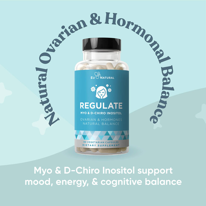 Regulate Myo-Inositol & D-Chiro Inositol – Fertility, Hormonal, Menstrual & Ovarian Support Supplement – Hormone Balance at Optimal 40:1 Ratio – 90 Vegetarian Soft Capsules - NewNest Australia