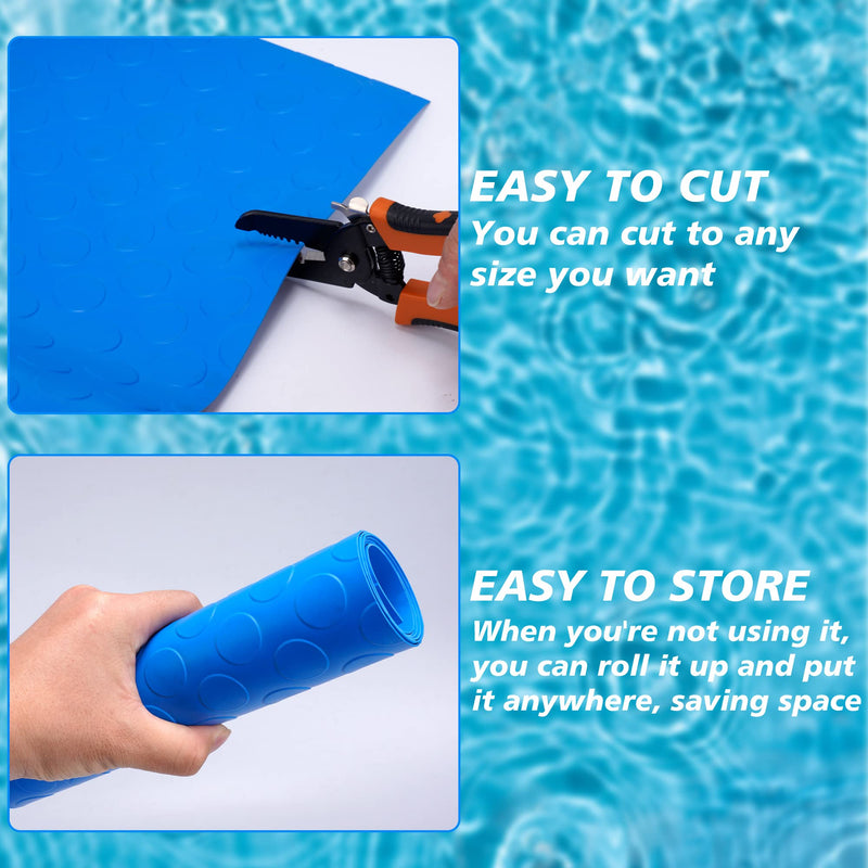 Shitailu 2 Rolls Swimming Pool Ladder Pad, Non-Slip Pool Step Mat, Protective Ladder Mat for Above Ground Swimming Pool Steps, Stairs, Ladders, 36 inch X 9 inch (Blue, Green, Round Pattern) Blue and Light Green, Round Pattern - NewNest Australia