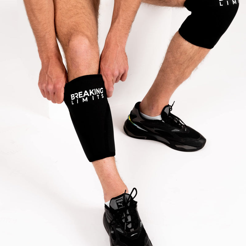 Breaking Limits Knee Braces - Knee Support, Knee Support For Strength Sports, Gym - Breathable Compression Bandage For Knee Pain / Joint Pain Made Of 7 Mm Neoprene - 6 Sizes, Black/White (L) - NewNest Australia
