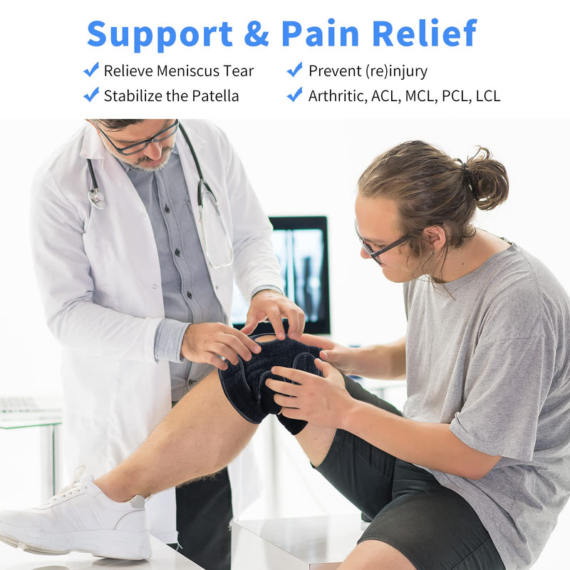 ABYON Knee Brace, Knee Support for Men Women with Side Stabilizers and Adjustable Straps, Open Patella Support for Arthritis Tendonitis, Meniscus Tears, Joint Pain Relief (Size XXL) XX-Large - NewNest Australia