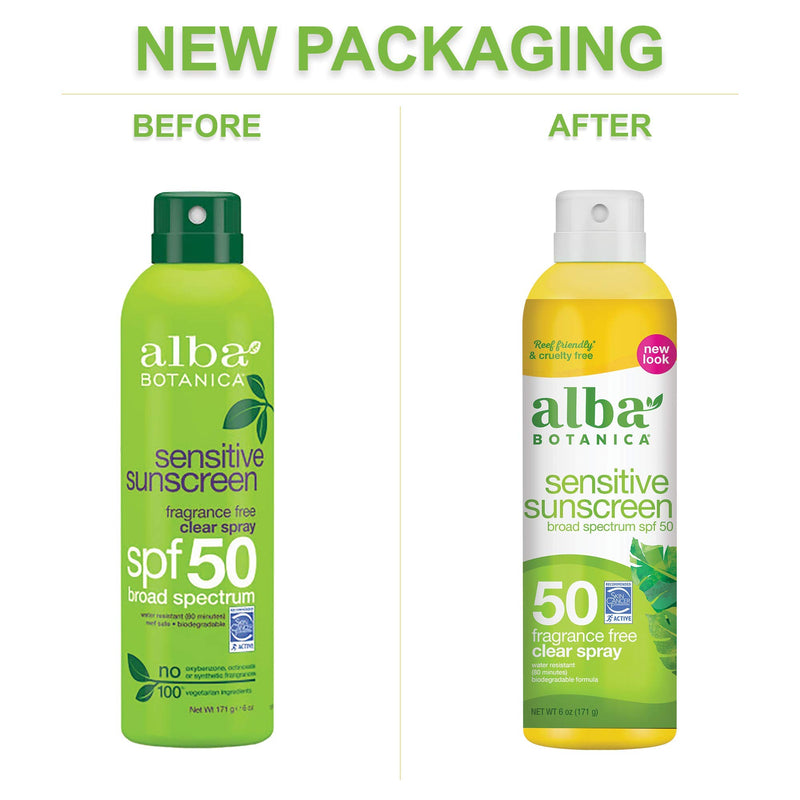 Alba Botanica Very Emolient Continuous Clear Spray Sunscreen SPF 50 - Fragrance Free, 6 ounce (Packaging may vary) - NewNest Australia