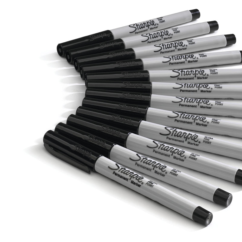 Sharpie Permanent Markers, Ultra Fine Point, Black, 12 Count - NewNest Australia