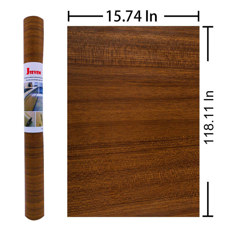 JSEVEM Brown Wood Wallpaper Waterproof Removable Vinyl Self Adhesive Peel and Stick Wall Rustic Contact Paper Countertops Furniture Stickers Film for Cabinet Cupboard Wardrobe (15.74"×118.11") 15.74×118.11 inch - NewNest Australia