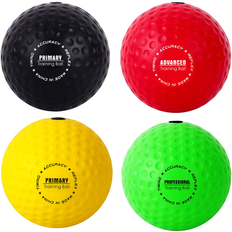 YMX BOXING Ultimate Reflex Ball Set - 4 React Reflex Ball Plus 2 Adjustable Headband, Great for Reflex, Timing, Accuracy, Focus and Hand Eye Coordination Training for Boxing, MMA and Krav Mega Black/Yellow/Red/Green - NewNest Australia
