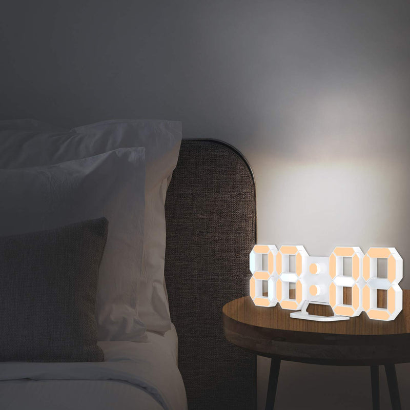 NewNest Australia - COVERY LED Digital Desk 9.7 Inch 3D Wall Desktop Alarm Clock Timer Brightness Adjustable for Hotel Office Home Living Room, 9.7" 