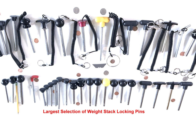 SB Distribution Ltd Pin, Tensile - 3/8" Diameter | 5-1/2" Locking Space || Jumbo Black Ring Knob | Universal Weight Stack Replacement SELECTOR Key || Detent Hitch PINS || by SBD- - NewNest Australia